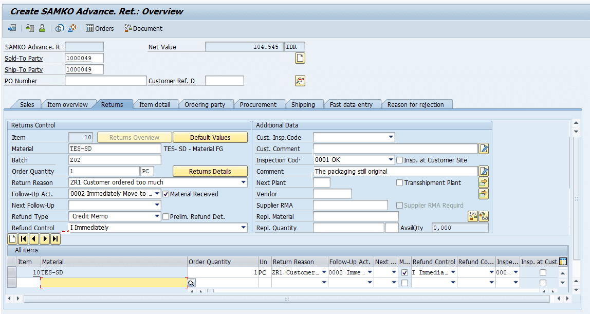 SAP enterprise software interface